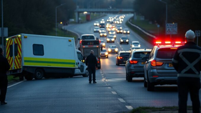 Essex crash at Bowers Gifford: ambulance flips and several people injured