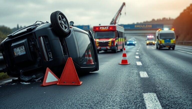 M8 westbound crash near Livingston causes lane restrictions and traffic delays