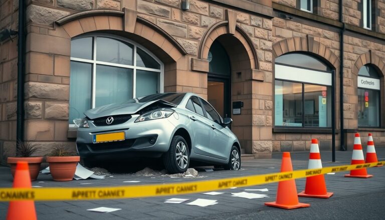 Vehicle collides with Chalmers Centre, services affected in Edinburgh