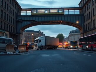 Edinburgh to Glasgow trains delayed after lorry hits bridge at Haymarket