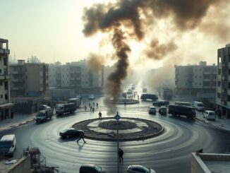 Fire erupts in northern Gaza City after strike near Al-Jalaa roundabout