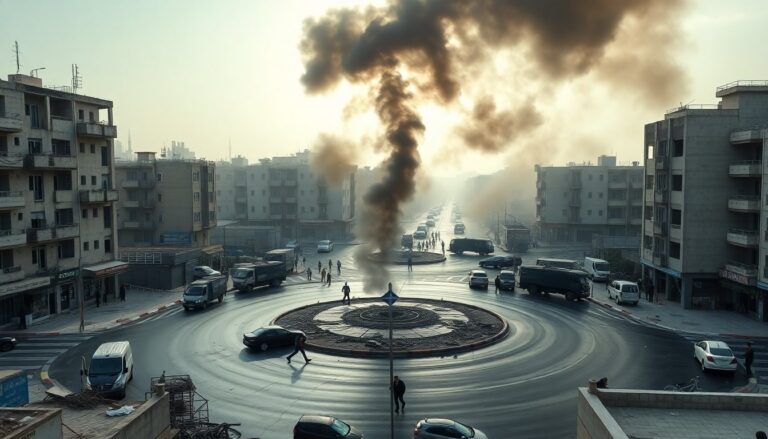 Fire erupts in northern Gaza City after strike near Al-Jalaa roundabout