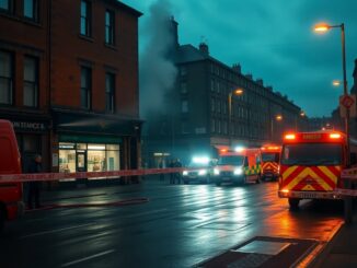 Large fire at Rutherglen corner shop mobilises 22 appliances and safety cordons