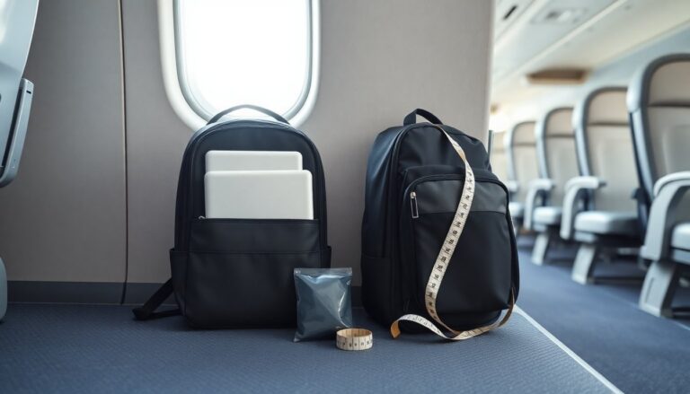Ryanair-approved cabin backpack with expandable storage and practical features
