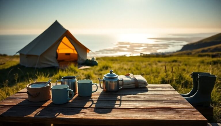 Top family campsite near Swansea with panoramic views and glamping options